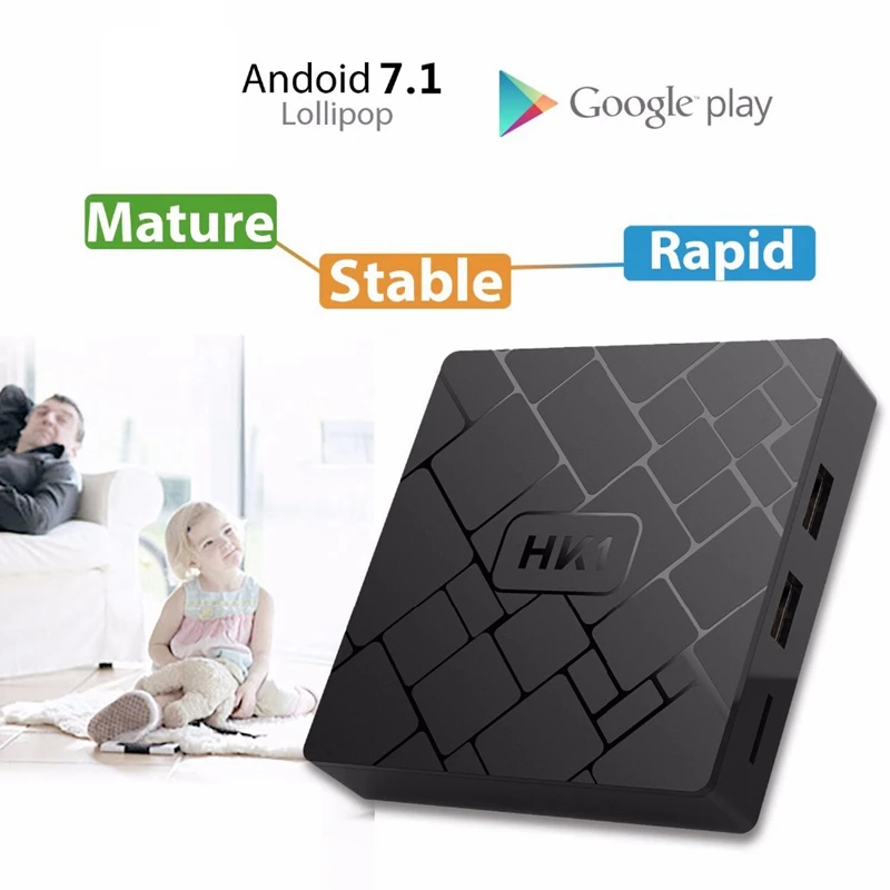 Hk1 Android 7.1 Smart Tv Box 4K Amlogic S905W 2G Ram 16G Rom Set Top Wifi Media Player Receiver Play Store Free Apps Us P | Электроника
