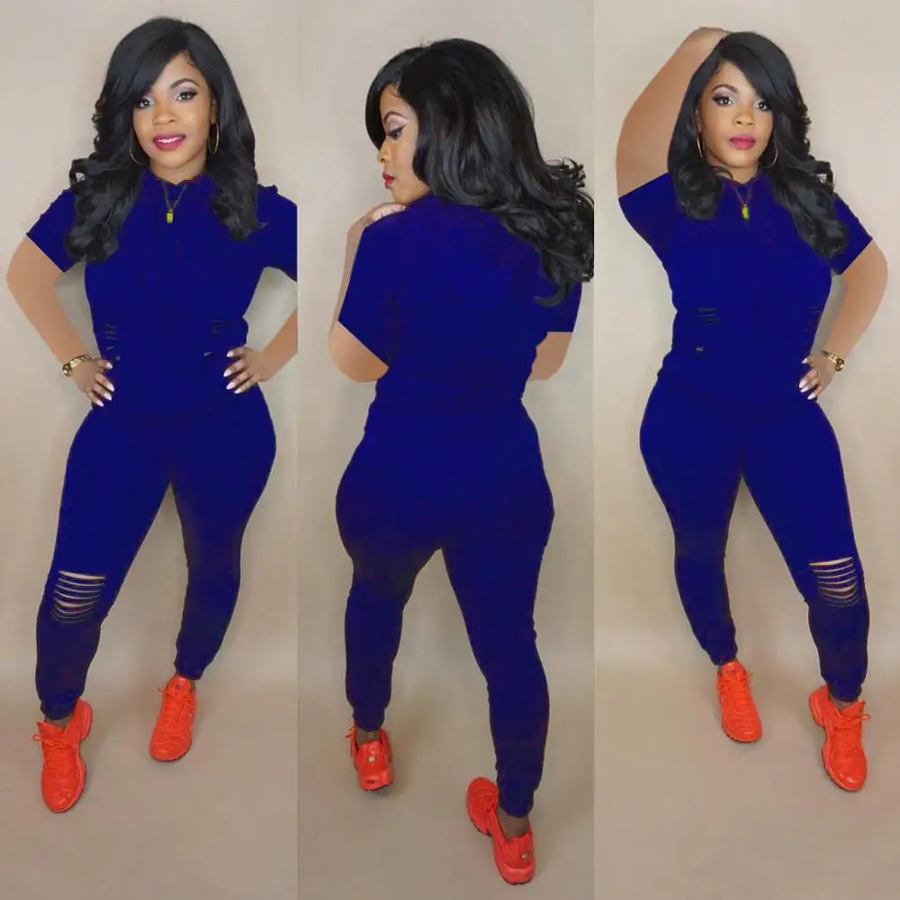 

2020 Summer Casual Sport Women Two Piece Set Hooded Tops And Hole Sweatpants Vintage Tracksuit Jogger Wear Suit