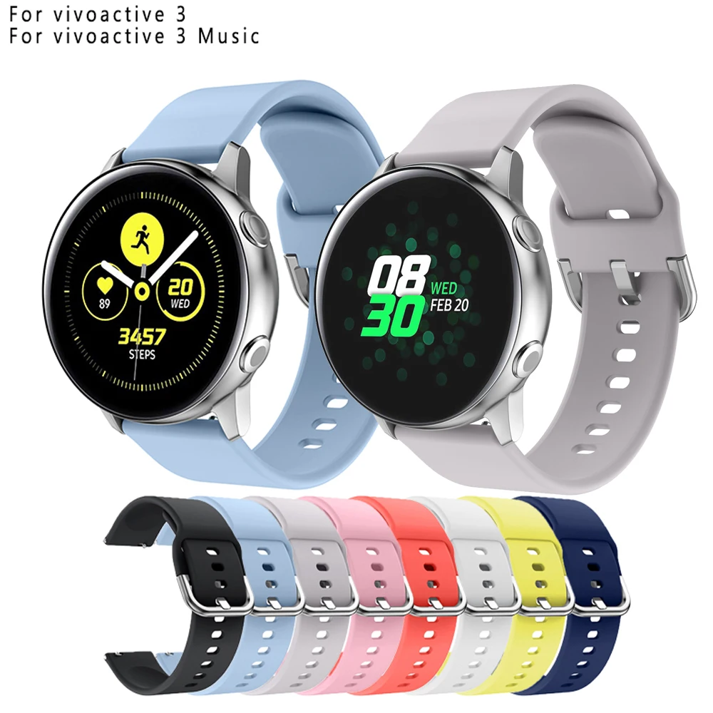 Ремешок для часов 20 мм мягкий силиконовый браслет Samsung Galaxy Watch 42 Active2 40 44 Gear S2 Classic
