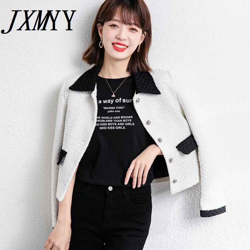 Женская короткая куртка с отложным воротником элегантный пиджак небольшим