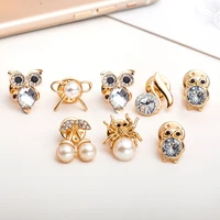 gold rhinestone pearl owl spider cherry brooches for women wedding collar brooch pins new year jewelry gifts