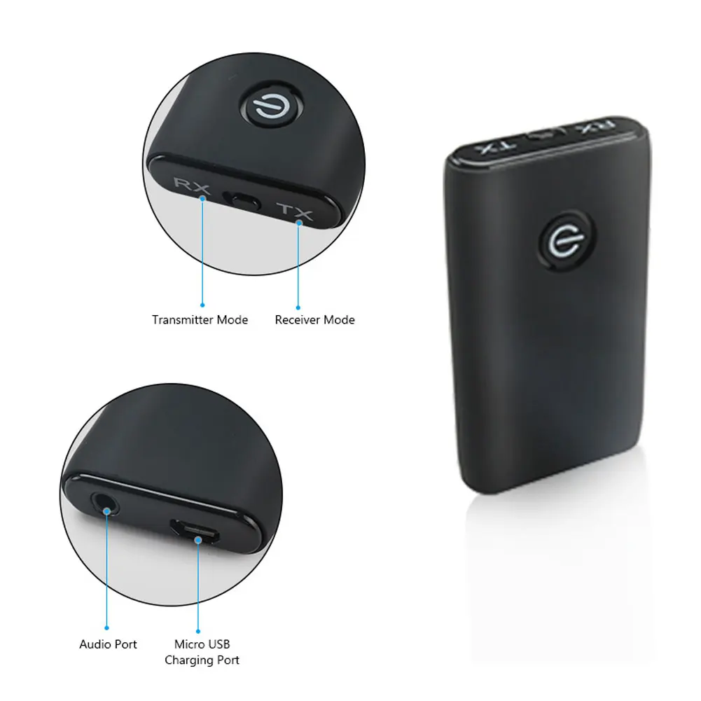 

2 in 1 Wireless Bluetooth 5.0 Transmitter Receiver Chargable for TV PC Car Speaker 3.5mm AUX Hifi Music Audio Adapter