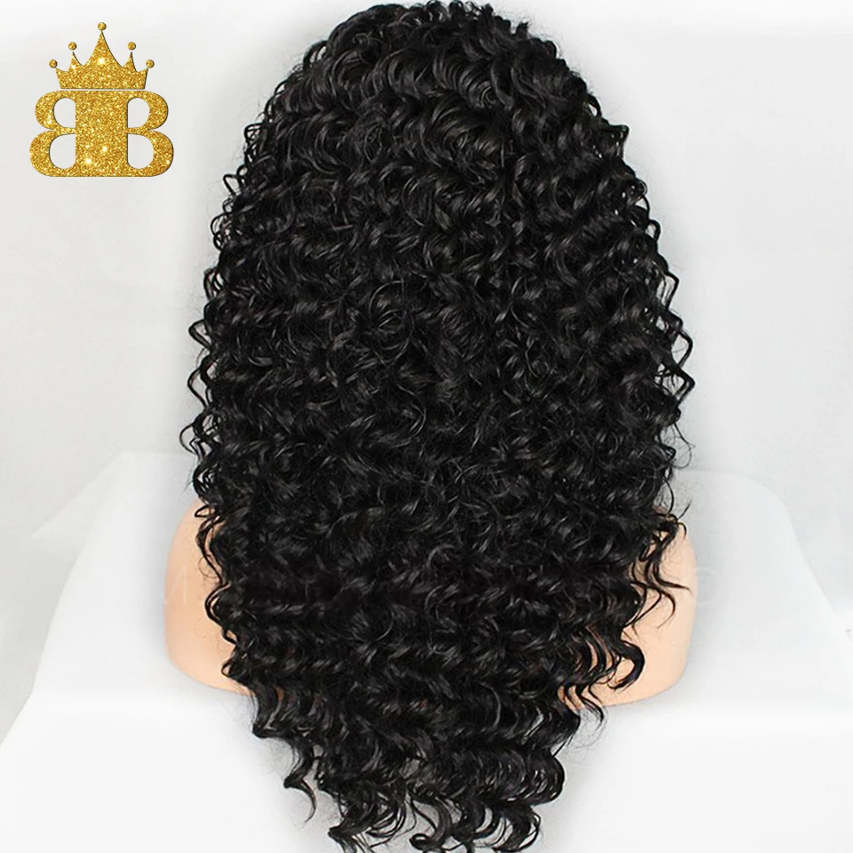 Глубокая волна Glueless 13*4 кружевные передние человеческие волосы парики предварительно сорванные Remy бразильский парик для женщин натуральный черный с детскими волосами нагрудник