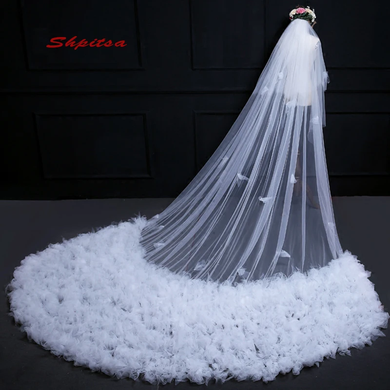 

Long Cathedral Wedding Veil 3 m Church Vail White Ivory Red Black One Layer Bride Bridal Veils Metry