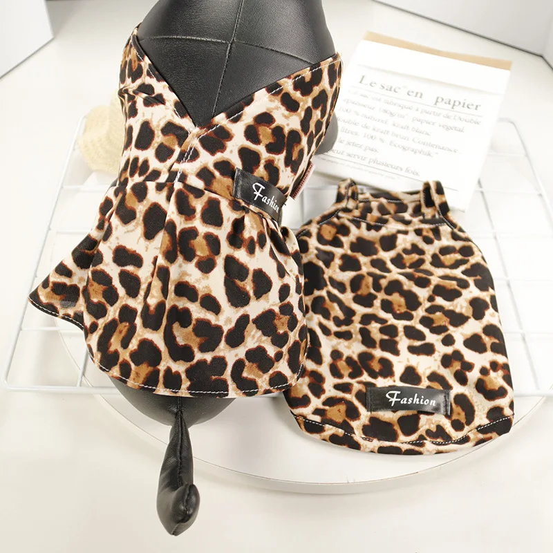 

Леопардовый наряд для собаки, летняя одежда для кошек и собак, для чихуахуа, щенок йоркширского терьера, для пуделя, померанского шпица, шнау...