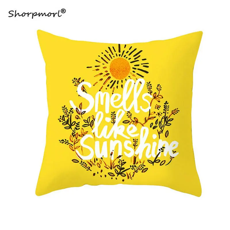 

2022 Pineapple Yellow Pillowcase Cushion Cover Home Decorative Polyester Peach Skin Office Sofa Car Throw Pillow Cases 45x45cm