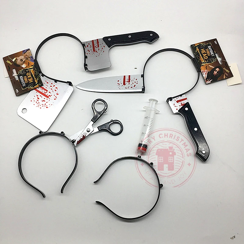 Обруч для волос на Хэллоуин пластиковый обруч имитации головки кухонного ножа