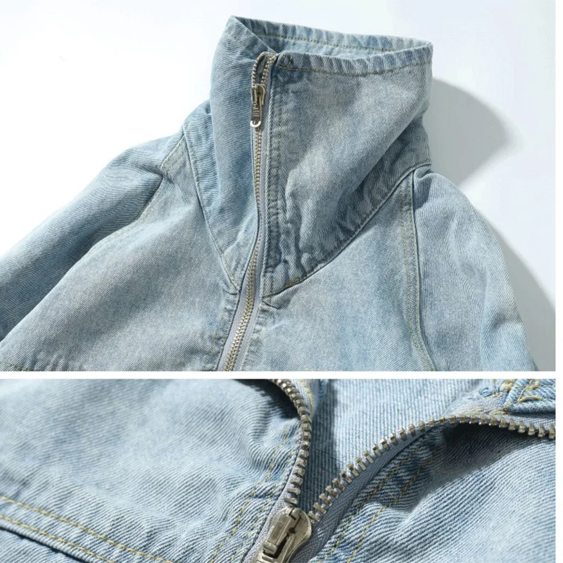 Большие размеры на молнии для мужчин и женщин водолазка пуловер джинсы куртки