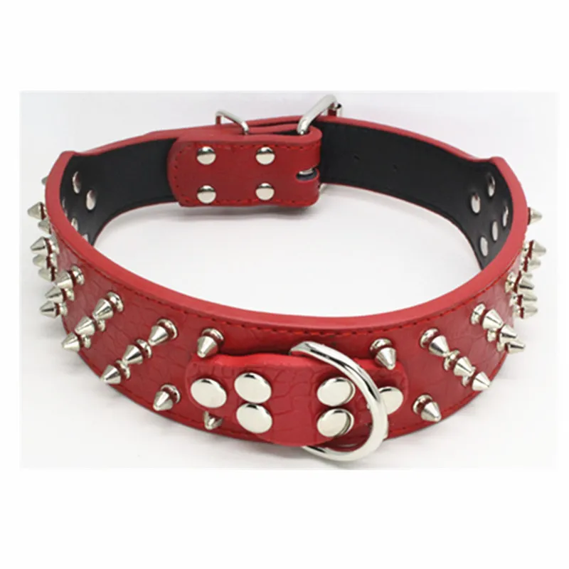PipiFren больших собак ошейники для с заклепками узором крокодиловая кожа из