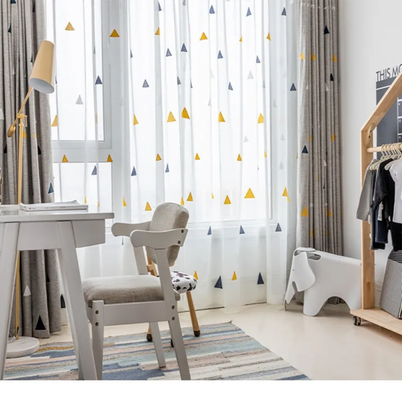 Шторы с вышивкой для детской комнаты занавески на окно в спальне балконе тюль