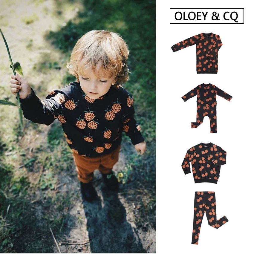 Pre-sale SQING 2019 Winter Thanksgiving Girls Outfits Long-sleeve Fruit Toddler Girl Clothes Boys Tops Children's Sets | Детская