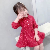 little girl dress spring autumn clothes primary school dot childrens frocks long sleeve kids princess dress 1 5y