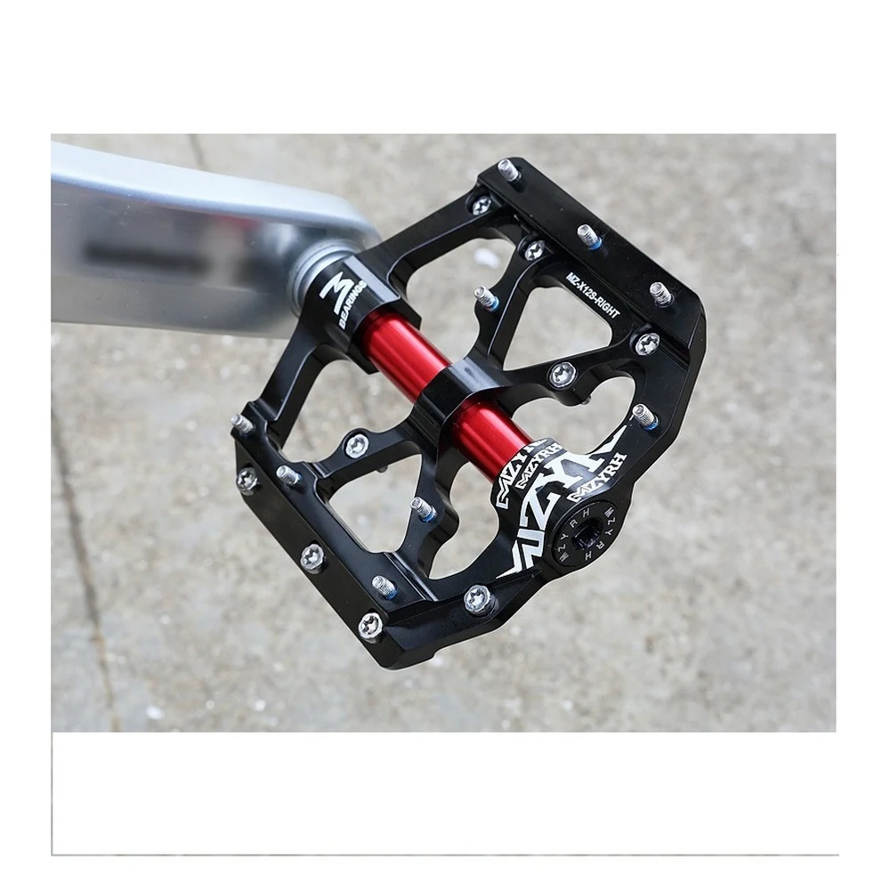 

3 Bearings Mountain Bike Pedals Platform Bicycle Flat Alloy Pedals 9/16" Pedals Non-Slip Alloy Flat Pedals