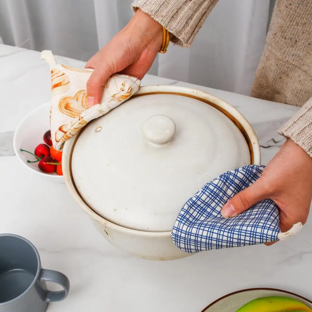 

Cotton Pan Cap Fabric Cotton-Padded Heat Resistant Heat Insulation Pot Grip Cover Triangle Pot Cap Earthenware Pot Iron Pot