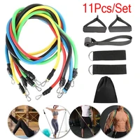 11 pcsset fitness latex resistance bands set fitness rubber bands training exercise yoga pull rope gym equipment elastic bands