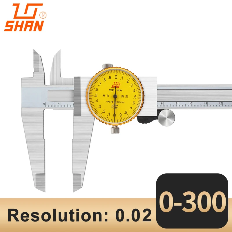 shan 0-300 0.02mm Штангенциркули 0-150 мм 0,01 мм 0-200 300 мм Высокоточный промышленный штангенциркуль из нержавеющей стали ударопрочный измерительный инструмент - Цвет: shan 0-300 0.02mm