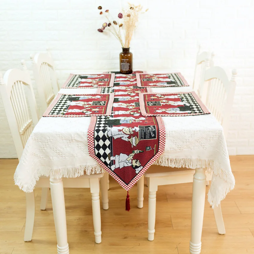 33*180 см Настольная дорожка красный французский Стиль для Свадебная вечеринка