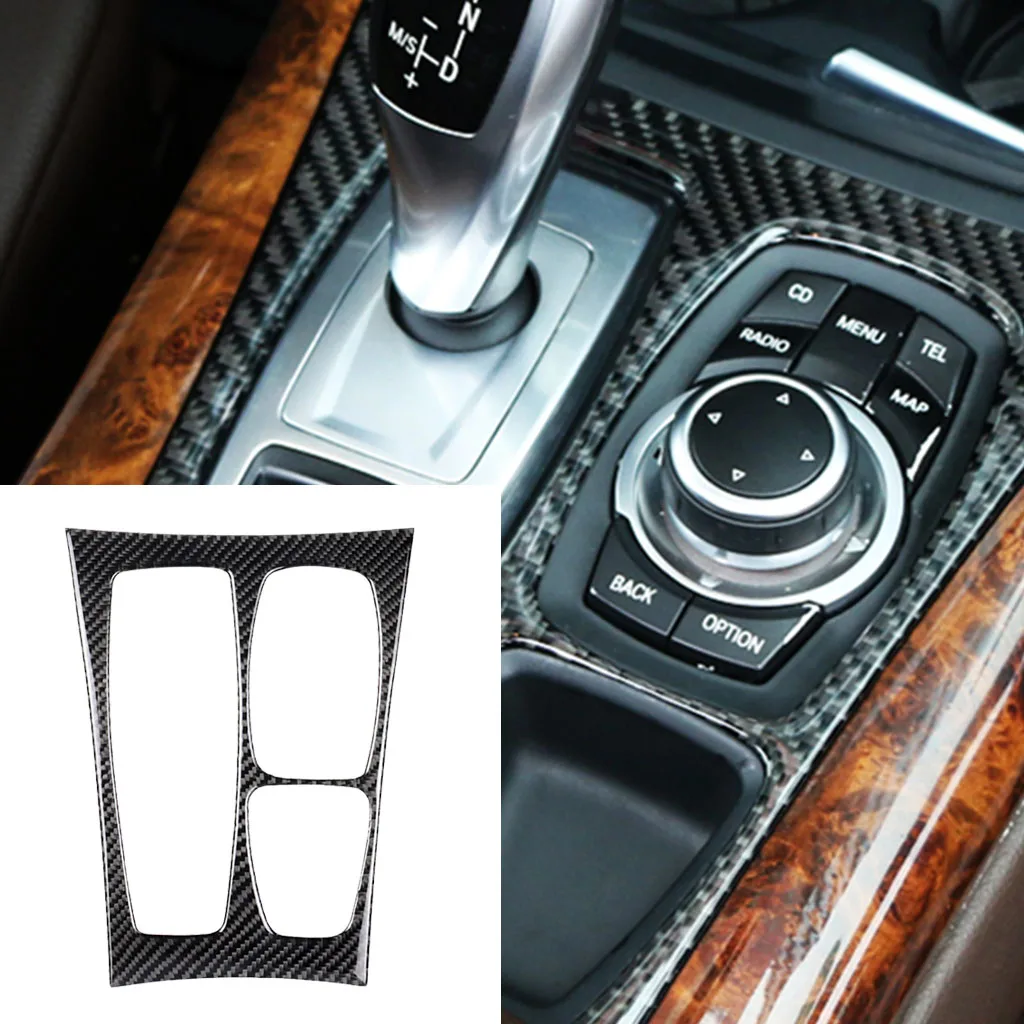 

Для BMW E70 E71 X5 X6 2009 2010 2011 2012 2013 углеродное волокно автомобильная коробка переключения передач Панель отделка Автомобильная интерьерная накле...