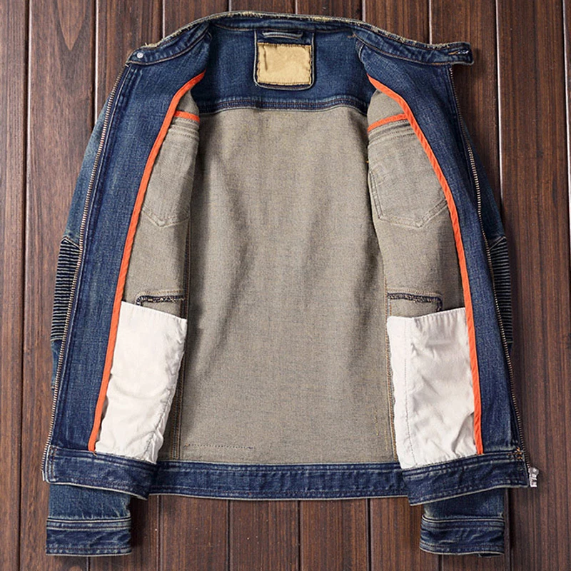 Куртка мужская джинсовая эластичная в европейском стиле верхняя одежда