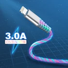 Кабель USB для передачи данных и быстрой зарядки для Huawei Xiaomi, светящийся зарядный шнур для Android 8 Pin Type-C 3A для iPhone13, 12 Pro Max, 11, XS, XR, X, 8, 7