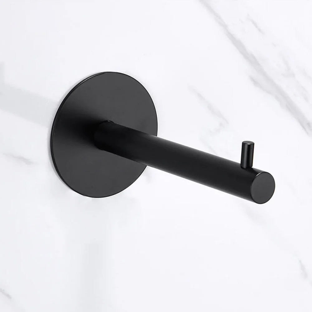 

Easy Install Matte Black Paper Roll Holder Modern Stainless Steel Towel Self Adhesive Bathroom Waterproof Wall Mounted Durable