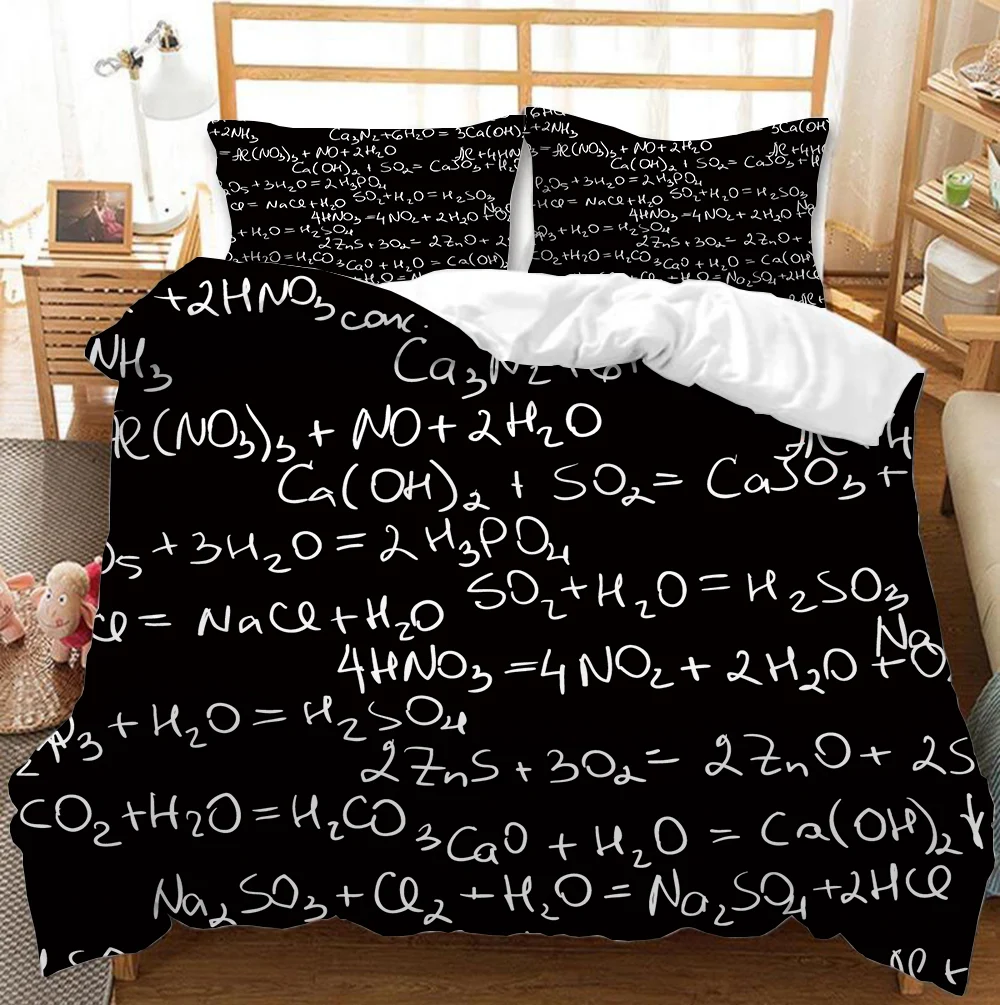 

Math Equation Duvet Cover Set Mathematics Formula Pattern Print Bedding Set for Kids Boys Girls Comforter Cover with Pillowcases