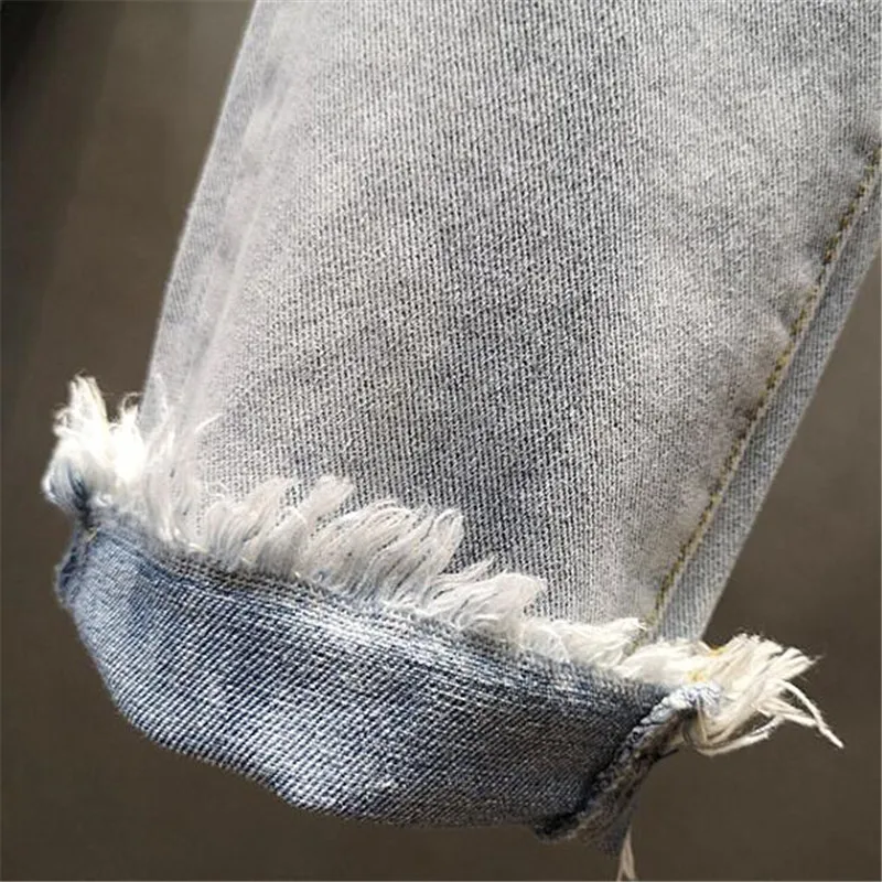 

Spring Women Two Piece Outfits Loose Love sequin short sleeve T Shirt + Holes Denim Pants Female T Shirt Sets Suit dropshipping