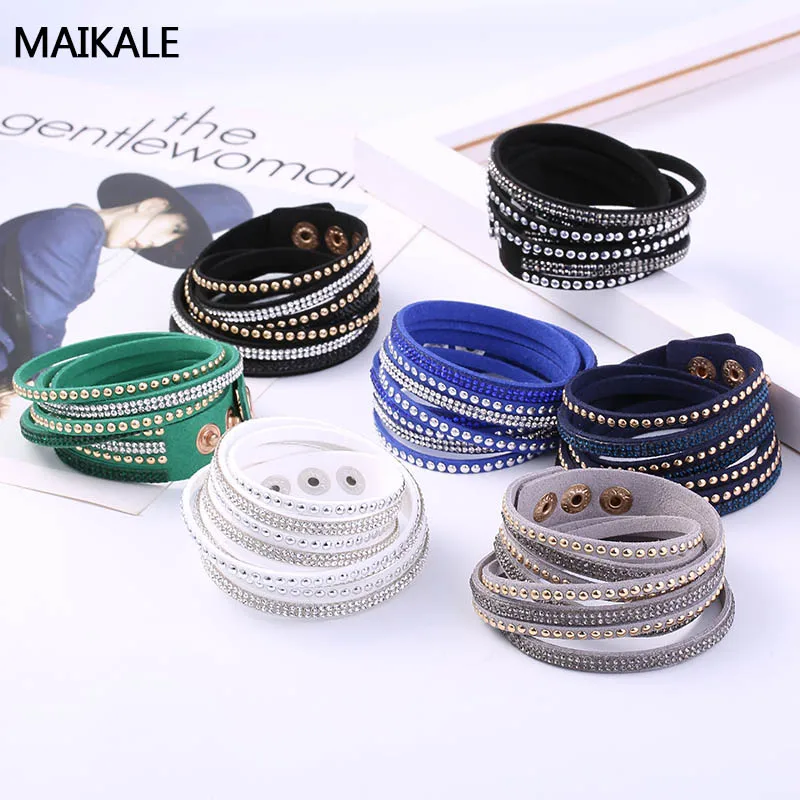 MAIKALE, новые браслеты, распродажа, ювелирные изделия, кожа, бархат, горячая Распродажа, простые, новые, креативные, дикие хипстерские браслеты для женщин, отправка другу