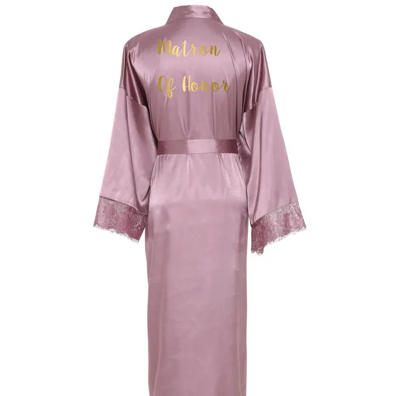 2020 New  Silk  Satin Lace Robes White Bridesmaid Bride Robes  Bridesmaid Robes Wedding  Long Robe  Bathrobe