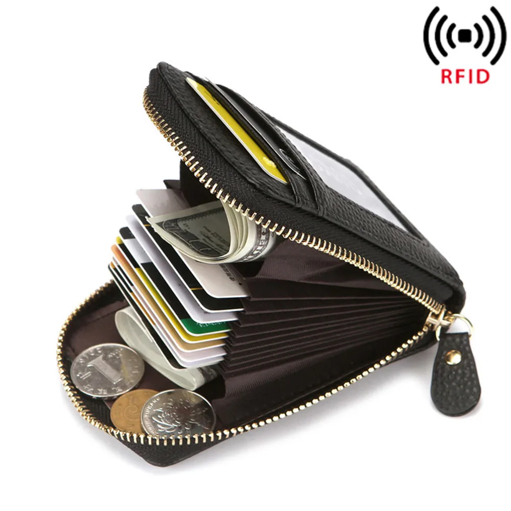 

Fashion Rfid Blocking Pu Leather Wallet Credit Id Card Holder Purse Coin Purse