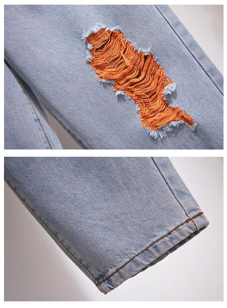 

High Quality Sweater and Denim Pants 2 Piece Set Women Fashion Plus size Stars Jacquard Jumper Tops and Hole Pencil Jeans Suit