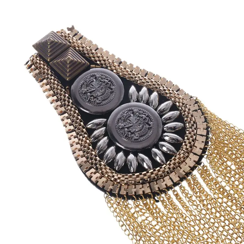 

Shoulder Board Metal Tassel Fashion Vintage Chain Exquisite Catwalk Jewelry Decoration Handmade Crafts Gifts Ornaments R2LE