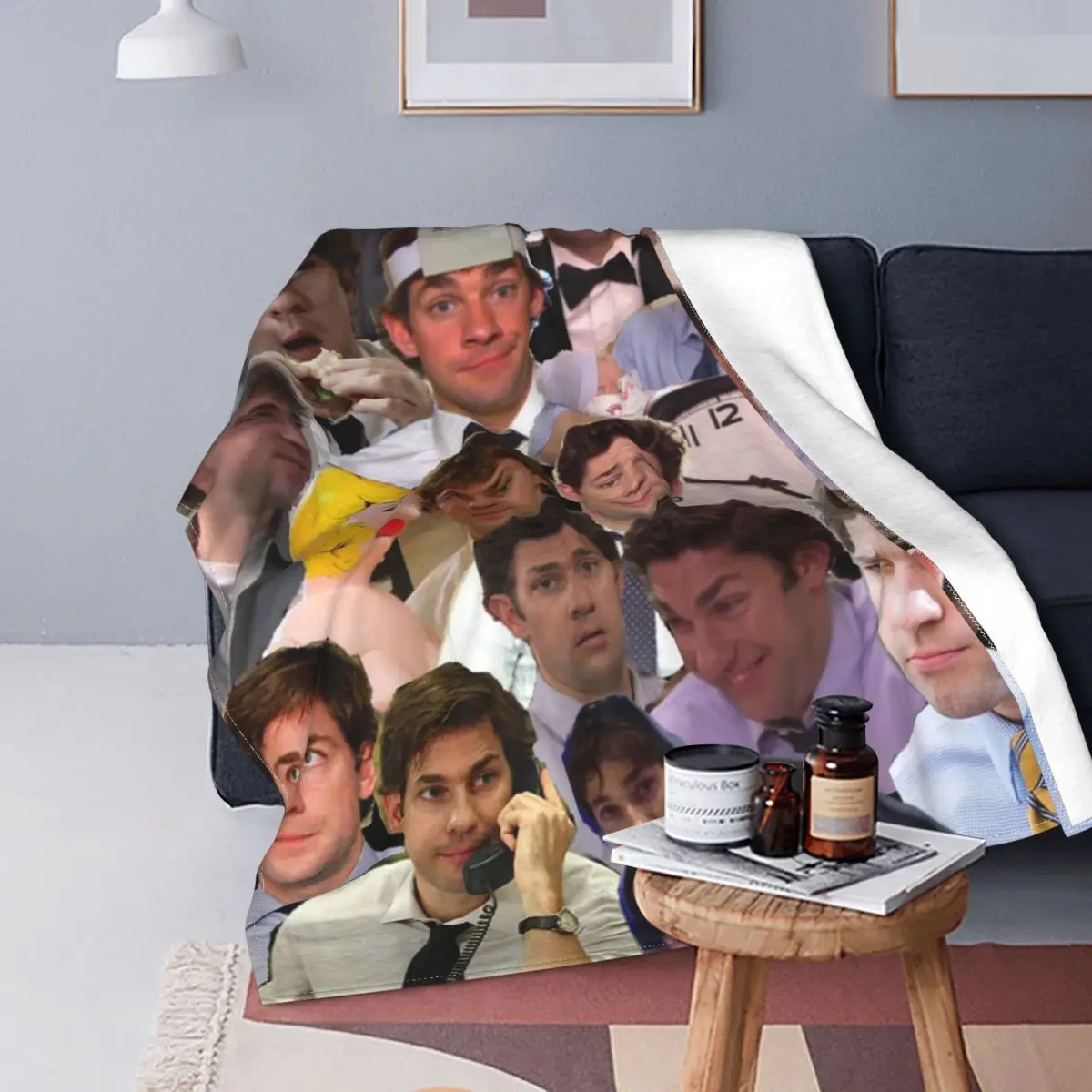 

Jim Halpert Collage Blankets The Office Fuzzy Throw Blankets Bed Sofa Portable Soft Warm Bedspreads