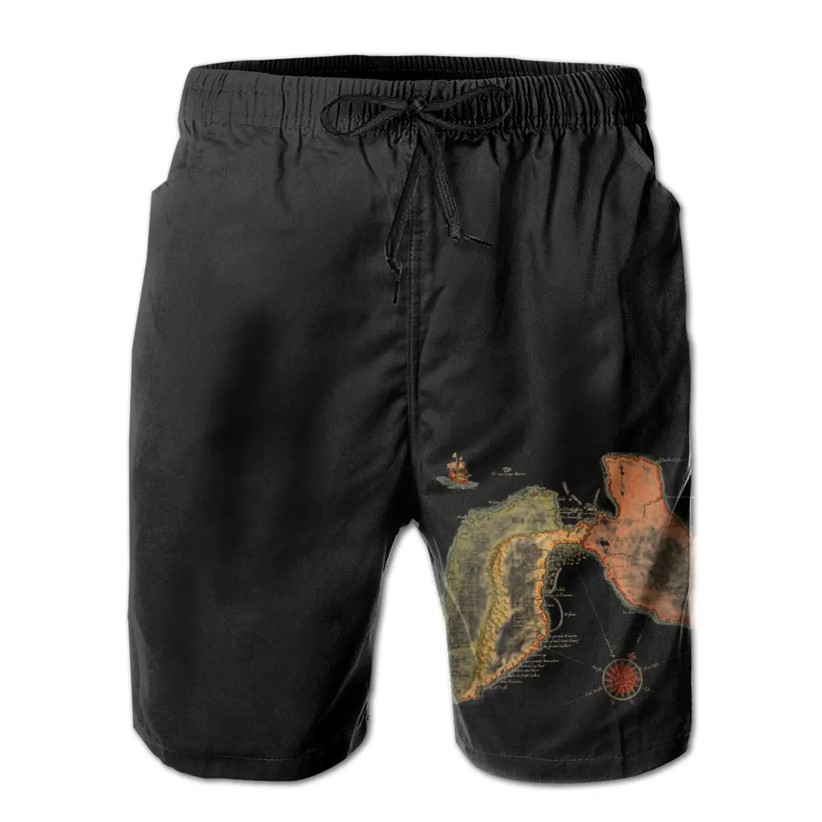 

R276 running Vintage Map Of Guadeloupe (1650) Short Breathable Quick Dry Nerd Hawaii Pants