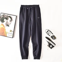 comfortable warm autumn and winter knitted cotton fleece ankle tied sweatpants men s simple casual loose tight track pants
