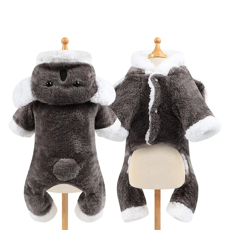 Утолщенная теплая плюшевая одежда для домашних животных собак кошек худи