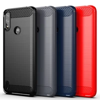 For Motorola Moto Power Case Moto Power Cover Anti-knock Bumper Soft TPU Rubber Carbon Fiber Phone Back Case Moto Power