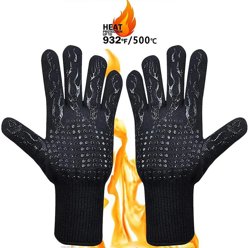 

1PC Hot BBQ Grilling Cooking Gloves Extreme Heat Resistant Oven Welding Gloves