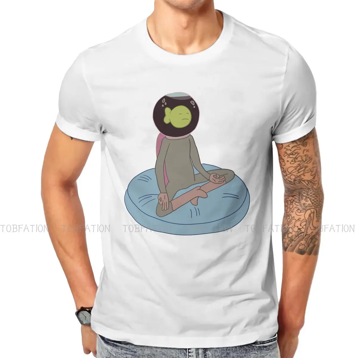 Футболка для мужчин с рисунком церемониальной магической рыбы Классическая