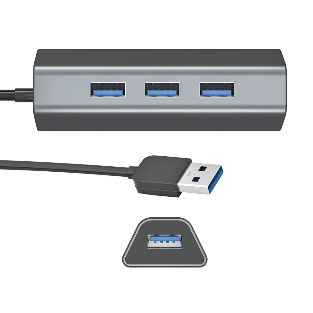 

4 Port USB 3.0 Splitter Adapter with Power Port 5Gbps for Windows Mac Computer Laptop Docking Station Power Adapter