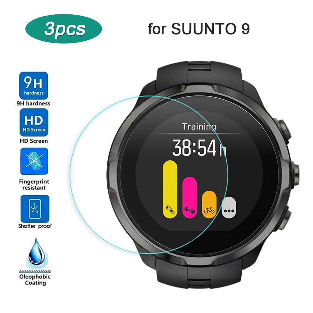 3 шт. закаленное стекло для смарт часов SUUNTO 9 Защитное экрана Защита без пузырьков
