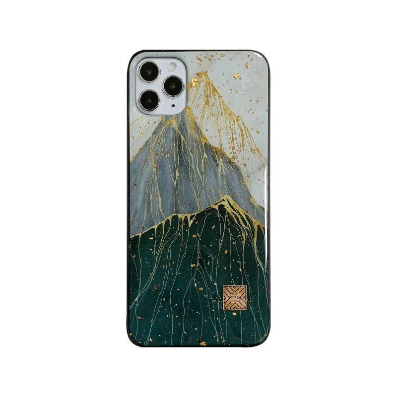 

Chic gold Foil Phone Cases for iPhone 12 Mini 11 Pro Max XR 8 7 6 Plus marbling Cover XS SE 2021 tide Creativity