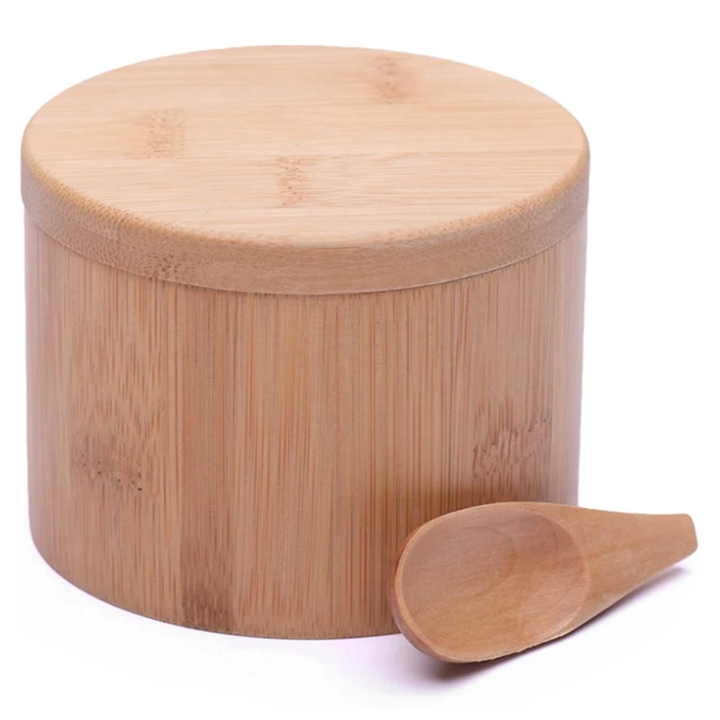 Коробка для хранения из бамбукового дерева и специй с крышкой деревянной чайной