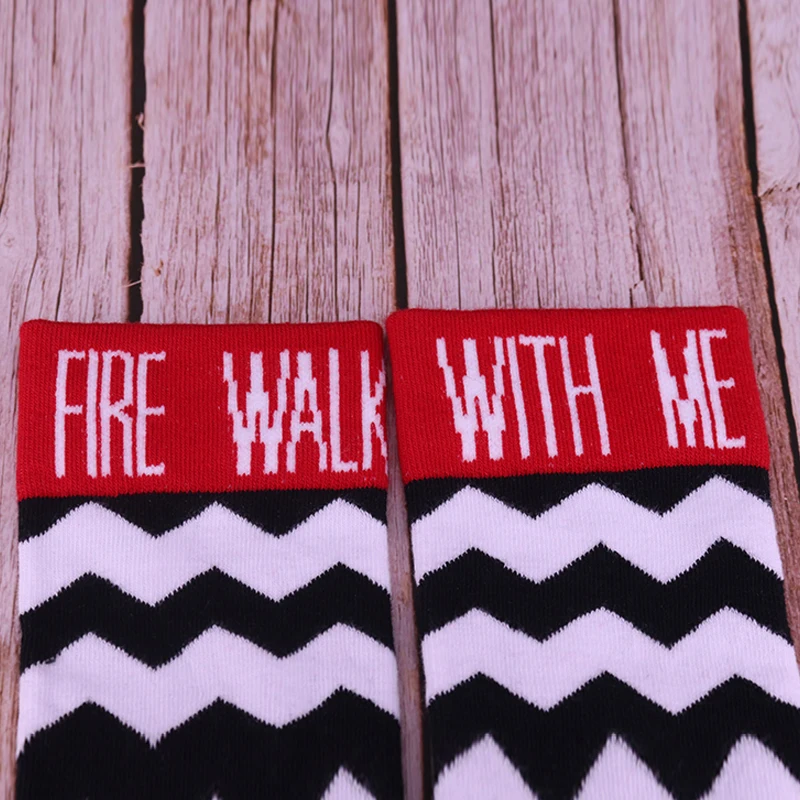 Носки «Твин Пикс» Fire walk with me, Девид Линч, носки унисекс, Забавный веер, художественный подарок