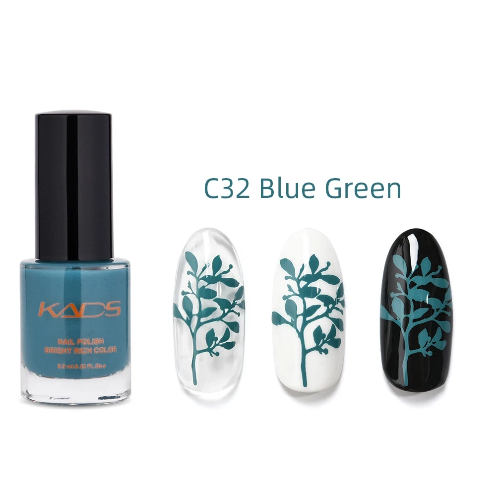 C32 Pure KADS, новинка, 9,5 мл, два в одном, лак для ногтей, тиснение, чистый цвет, флуоресценция, жемчуг, лак для ногтей, для тиснения, лак для ногтей - Цвет: C32 Pure