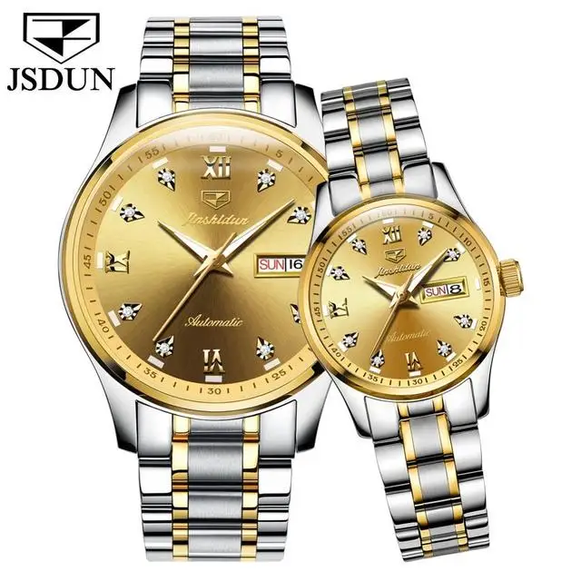 

JSDUN 8763 Neue Mode Paar Uhr Top Marke Automatische Uhr Liebhaber Armbanduhren Kalender Wasserdichte Uhr Luxus Present