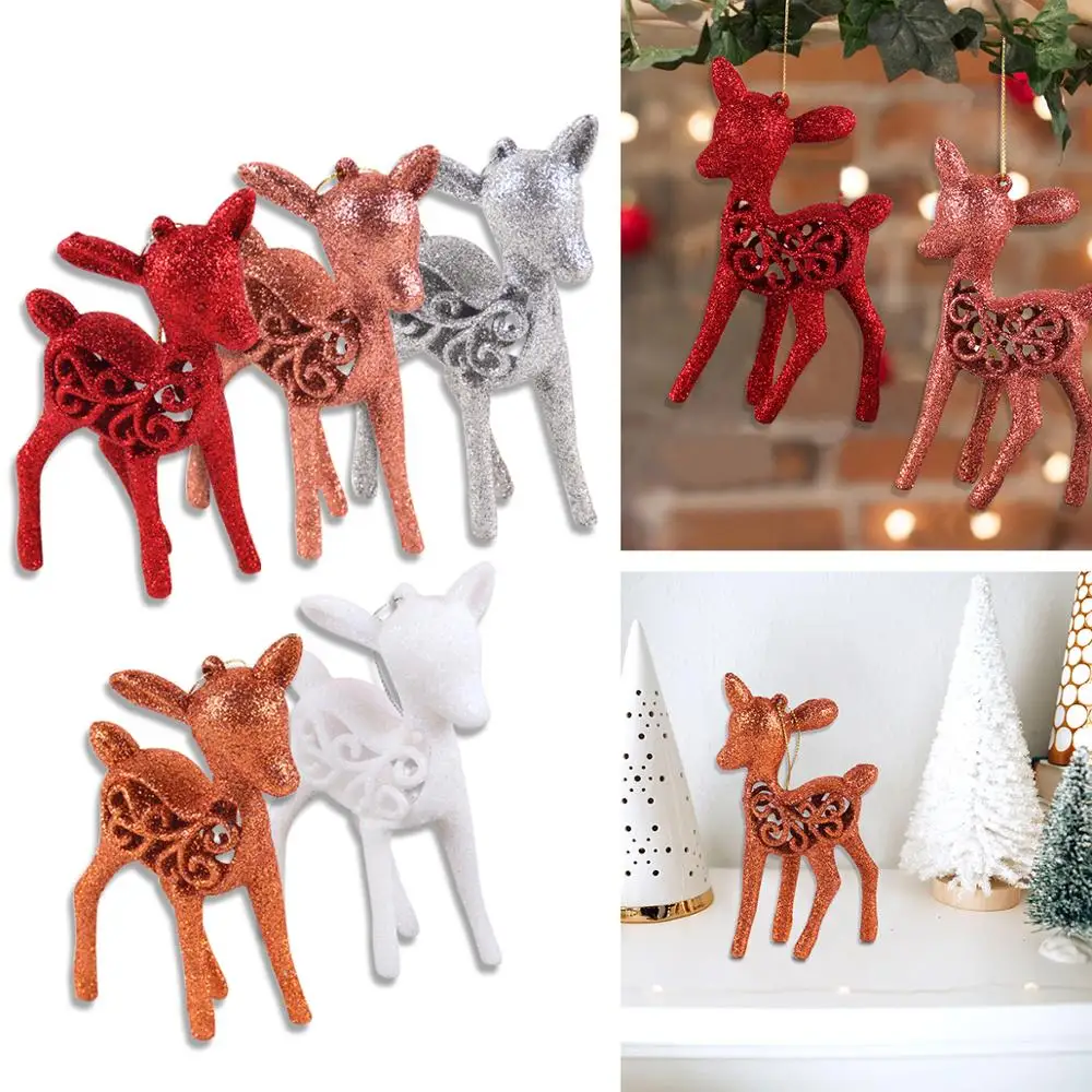 3 шт./лот блестящий Рождественский олень рождественская елка украшения для дома