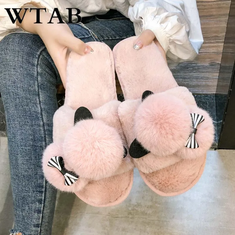 

New Warm Women Slippers Home Cute Female Shoes Cotton Non-slip Indoor Plush Slipper Comfort Floor House Cartoon Ladies Slippers