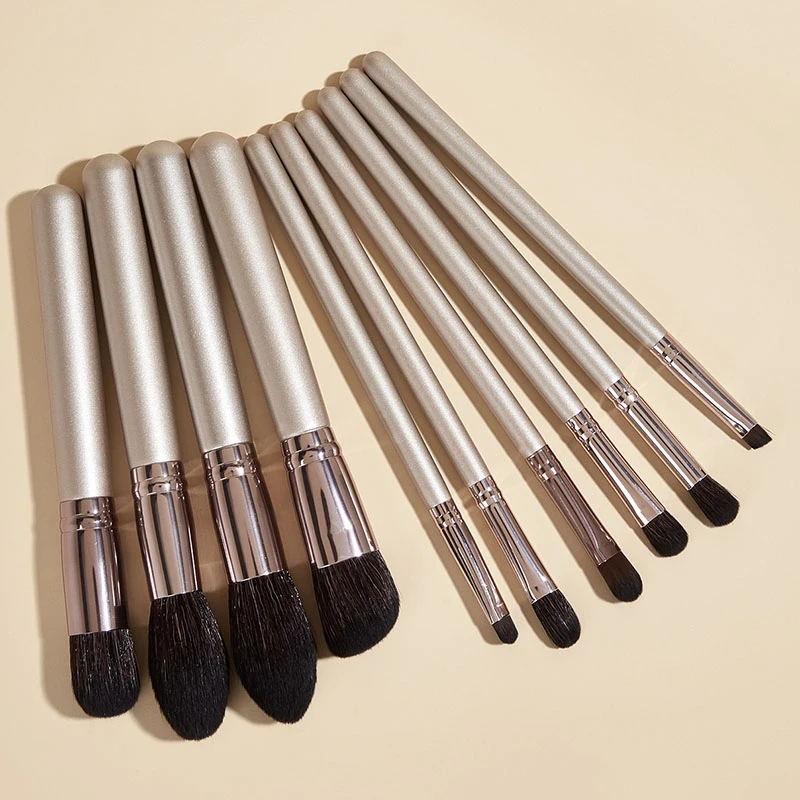 

10 Pcs Makeup Brushes Set Powder Foundation Fan Brush Eye Shadow Eyebrow Professional Blush Makeup Brush Tools