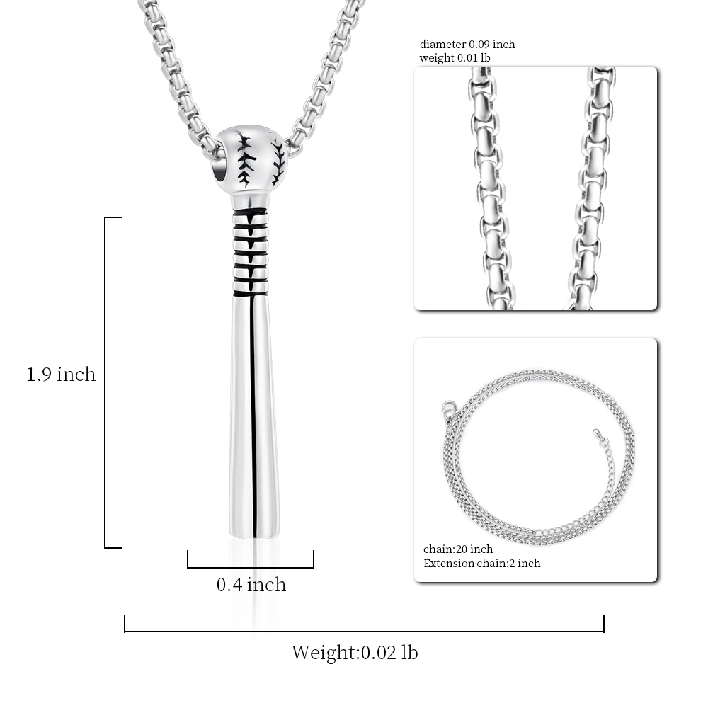 Мужская подвеска в виде бейсбольной биты из нержавеющей стали два стиля |